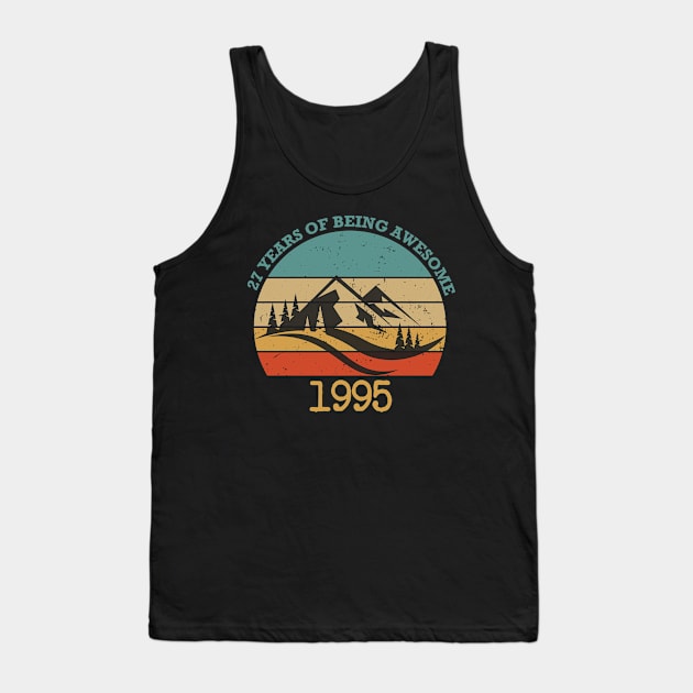 Funny Birthday 27 Years Of Being Awesome 1995 Vintage retro Tank Top by foxredb